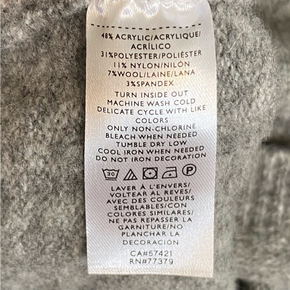 Pearlized Mock Neck Sweater Dress in Pebble Grey Melange, size XS - Picture 13 of 16